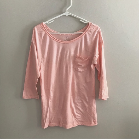 aerie Tops - Aerie Softest Tee Quarter Sleeve Light Pink Top